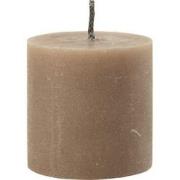 J-Line - Buitenkaars Pilaar Paraffine Taupe Small-70uren - 13x13x13cm