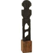 J-Line - Statue Mara Gerecycleerd Hout Zwart/naturel - 20x20x107.5cm