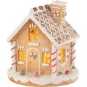 J-Line - Huis Led Peperkoek Resin Mix - 22x22x23cm