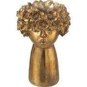 J-Line - Bloempot Nebu Poly Goud Large - 21.5x18.5x35cm