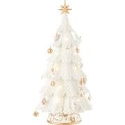 J-Line - Kerstboom Led Ornamenten Resine Wit/goud Small - 24.5x24.5x51...