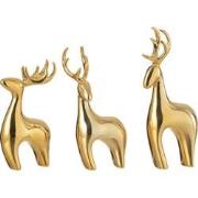 J-Line - Set Van 3 Rendier Resine Galvanisch Goud - 7x4x16cm