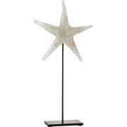 J-Line - Zeester Op Voet Glas/ijzer Wit/goud/zwart Large - 21x8x42cm
