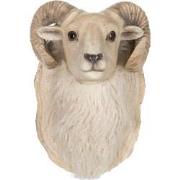 J-Line - Geit Kop Hangend Poly Beige Small - 24.5x24.5x36cm