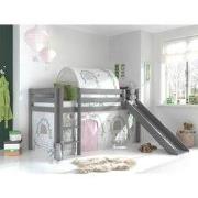 LUCEVI - Pino Halfhoogslaper + Ladder + Glijbaan + Birdy Gordijntjes +...