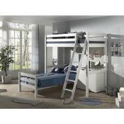 LUCEVI - Pino Mezzanine bed + Ladder + Commode 2 deuren + Bed - Wit - ...
