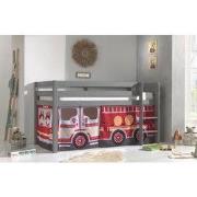 LUCEVI - Pino Halfhoogslaper H115CM + Ladder + Fire Truck Gordijntjes ...