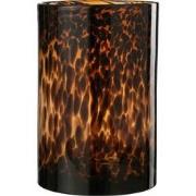 J-Line - Windlicht Cil Stippen Glas Bruin/zwart Large - 20x20x29cm