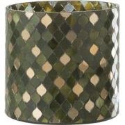 J-Line - Windlicht Mozaiek Cilinder Groen Large - 15x15x15cm