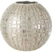 J-Line - Theelichthouder Alara Glas Grijs Large - 30.5x30.5x27cm