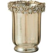 J-Line - Kaarshouder Vare Metaal/glas Goud/brons - 14x14x19cm