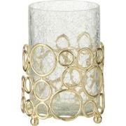 J-Line - Kaarshouder Kyev Glas/ijzer Transparant/goud Medium - 10x10x1...