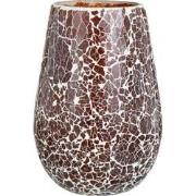 J-Line - Kaarsenhouder Ali Glas Bruin Large - 17.5x17.5x26.5cm