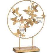 J-Line - Theelichthouder Fly Metaal Goud - 35x14x46.5cm