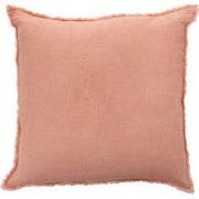 J-Line - Kussen Stonewashed Linnen  Abrikoos - 45x45x2cm