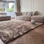 Hoogpolig vloerkleed Odelia bruin/taupe - Interieur05 Bruin,Taupe - Po...