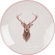 Clayre & Eef Ontbijtbord  Ø 20 cm Beige Bruin Porselein Hert Bord