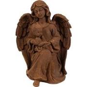 Clayre & Eef Decoratie Beeld Engel 18 cm Bruin Polyresin Religious scu...