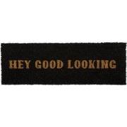 Present Time - Deurmat Hey Good Looking - Zwart - 75x25x1,5cm