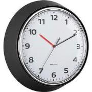 Karlsson - Wandklok Modern Retro - Zwart- Ø34cm