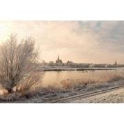 Tuinschilderij ijssel winter 70x50