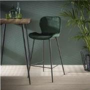 Hoyz - Barstoel Velvet - Groen - 4 stuks