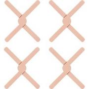 Krumble Opvouwbare siliconen pannenonderzetter - Roze - Set van 4