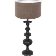 Anne Lighting - tafellamp - Lyons - zwart - hout linnen - Ø 40cm - E27...