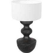 Anne Lighting - tafellamp - Lyons - zwart - hout linnen - Ø 40cm - E27...