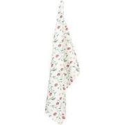 Clayre & Eef Theedoek  50x70 cm Wit Rood Katoen Aardbeien Keukenhanddo...