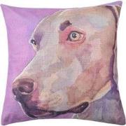 Clayre & Eef Kussenhoes  43x43 cm Bruin Paars Polyester Vierkant Hond ...