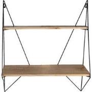 Clayre & Eef Wandrek  60x20x70 cm Zwart Ijzer Hout Muurrek