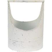 Clayre & Eef Decoratie Emmer  30x29x40 cm Wit Ijzer Rond Bloempot binn...
