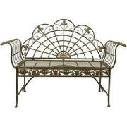 Clayre & Eef Tuinbank  145x45x100 cm Groen Ijzer Bank Buiten