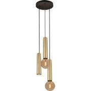 Taboro 3L hanglamp 1xGU10 (excl) 2xE27 (excl) zwart + geborsteld goud