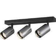 TABOO 3L GU10 (excl) zwart + geborsteld staal, spot