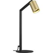 Tabor 1L tafellamp GU10 (excl) zwart + geborsteld goud