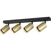 Tabor 4L GU10 (excl) zwart + geborsteld goud, spot