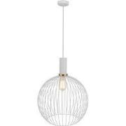 OONAH 1xE27 D450xH550 Wit / goud + 3m kabel wit stof