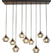 SHURU 9x E27 pendel zwart+koper