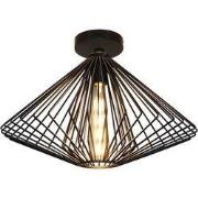 DAXOS 1x E27 plafondlamp zwart Ã˜48cm