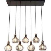 RAGA 7x E27 pendel zwart+koper