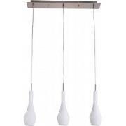 BOTELO pendel 3xE27 nikkel/melk wit glas