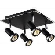 XZIBIT spot 4xGU10 5W LED incl. zwart/chroom