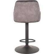 LABEL51 Barkruk Fender - Antraciet - Velours - Gaslift