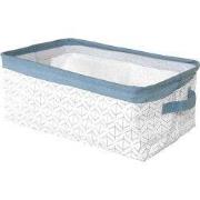 Witte en roze mand met 2 handvatten 43x26x16cm