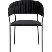 Eetkamerstoel Zwart Velvet - Metaal - 57x52x75cm -Turin - Giga Meubel ...