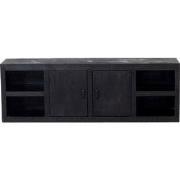 Tv-Meubel Zwart - Mangohout - 180cm - Kast Xander - Giga Meubel