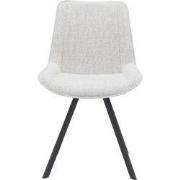 Eetkamerstoel Beige Stof/Metaal - Zithoogte 48cm - Mika - Set van 2