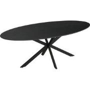 Eettafel Zwart Ovaal Melamine - 200x100x75cm - 4-6 Personen - Jax